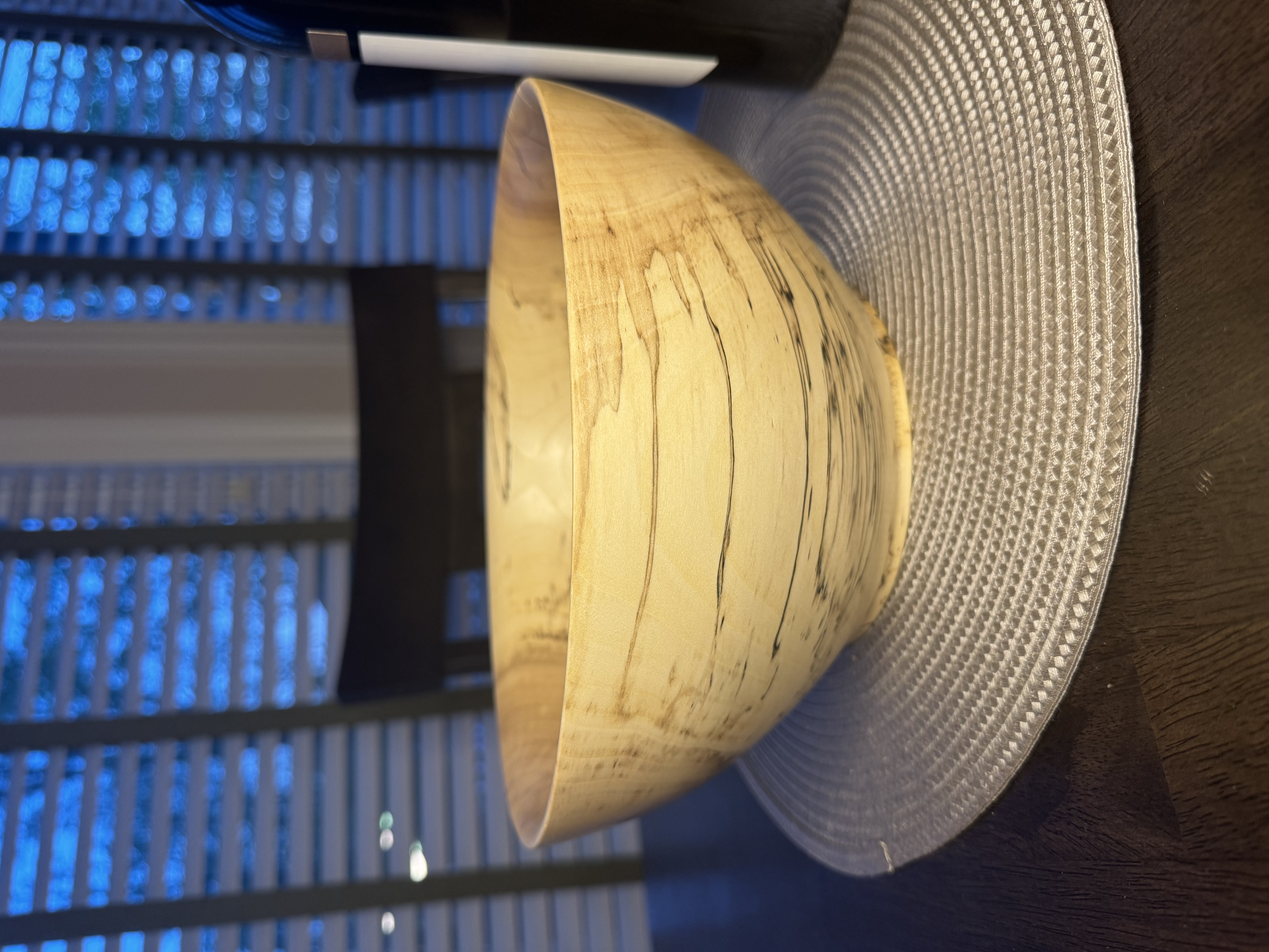 Spalted maple bowl — angled view